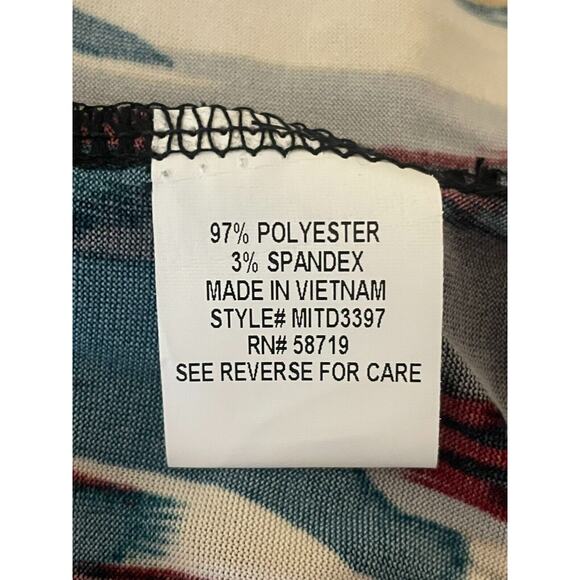 Ny Collection Womens Abstract Round Neck Midi Dress Short Sleeve Size Size L - Picture 5 of 6